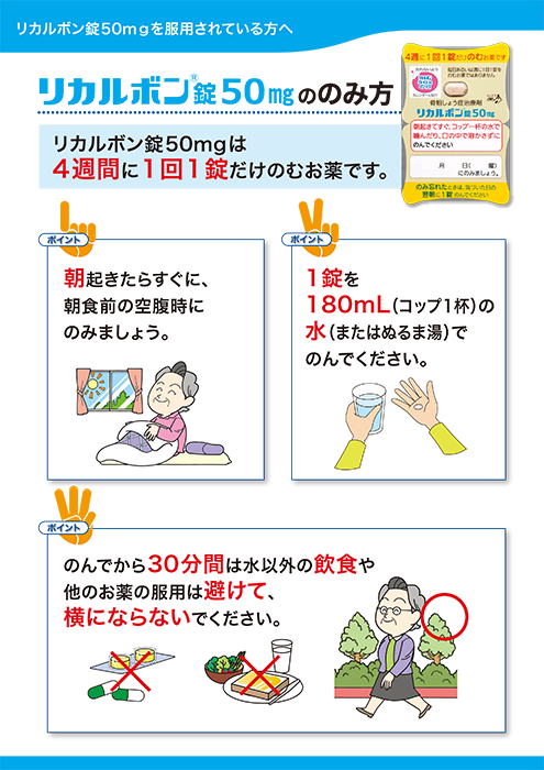 リカルボン50㎎の飲み方